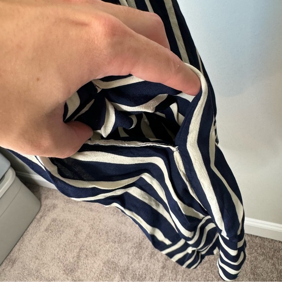 Faithful The Brand Revolve Ocean Dip Dress in Mazur Stripe Print Blue Cream - Picture 6 of 9